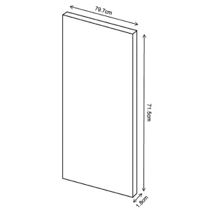 Ethos Matt green Modern 3 drawer cabinet front (H)715mm (W)797mm (T)18mm