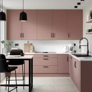 Premium Kitchens Ethos Matt antique rose Modern Tall wall Cabinet door (W)600mm (H)895mm (T)18mm