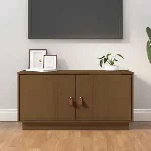 Berkfield TV Cabinet Honey Brown 80x34x40 cm Solid Wood Pine