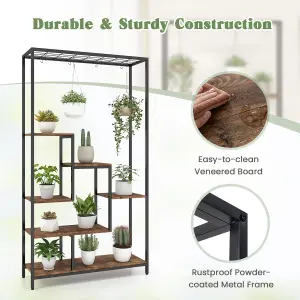 Costway 6-tier Tall Plant Stand 180cm Metal Indoor Corner Plant Shelf Display Rack