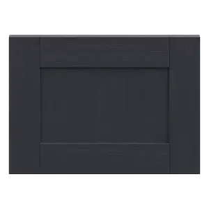 Alpinia Matt midnight navy wood effect Drawer front, bridging door & bi fold door, 356mm x 18mm x 497mm