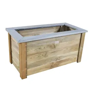 Forest Garden Cambridge Wooden Rectangular Planter (H)50cm (W)100cm