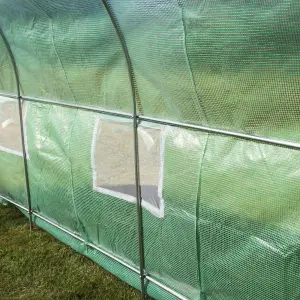 Polytunnel Greenhouse Walk In Galvanised Windows Doors Growhouse PE Cover Diameter  3 x 2m