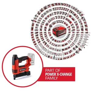 Einhell Power X-Change Cordless Nail Gun And Stapler 2-in-1 Brad Nailer With 300 Nails Staples TE-CN 18 Li Solo - Body Only