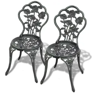 Berkfield Bistro Chairs 2 pcs Cast Aluminium Green