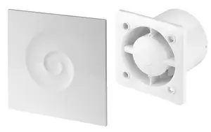 Awenta 100mm Timer VORTEX Extractor Fan White ABS Front Panel Wall Ceiling Ventilation