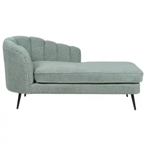 Left Hand Boucle Chaise Lounge Green ALLIER