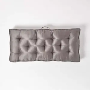 Homescapes Grey Faux Suede 2 Seater Booster Cushion