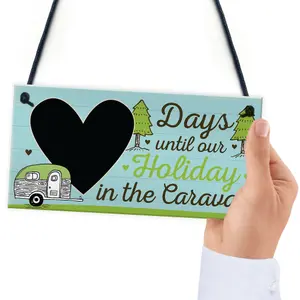 Red Ocean CHALKBOARD Countdown To Caravan Holiday Caravan Sign Funny Novelty Caravan Gift Sign