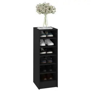 Berkfield Shoe Cabinet Black 31.5x35x90 cm Engineered Wood