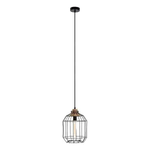 Interiors by Premier Beacan Black Metal Wire Pendant Light