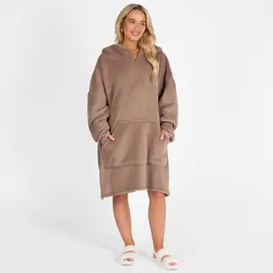 Sienna Hoodie Blanket Ultra Plush Wearable Sherpa Oversize - Mink Brown