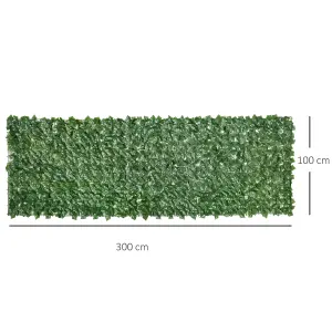 Outsunny Artificial Leaf Hedge Panel Garden Fence Privacy Screen on Roll 1m x 3m