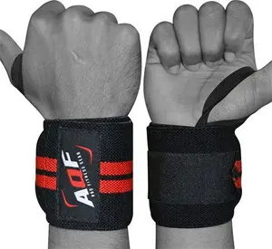 AQF Power Weight Lifting Wrist Wraps Supports Gym Training Fist Straps - Sold As Pair & One Size Fits All