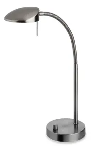 Luminosa Milan LED 1 Light Table Lamp Brushed Steel