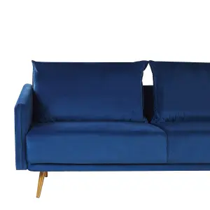 3 Seater Velvet Sofa Navy Blue MAURA