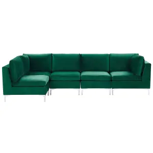 Corner Sofa EVJA Green Velvet Right Hand