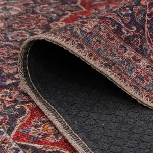 Red Navy Blue Persian Style Anti Slip Washable Rug 160x230cm