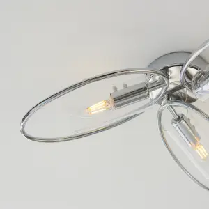 Anson Lighting Arnok 3lt Ceiling Light in  Chrome plate & clear glass