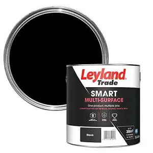 Leyland Trade Smart Black Mid sheen Multi-room Multi-surface paint, 2.5L