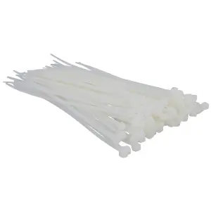 White Nylon Cable Ties Zip Ties Lock Ties 3.6mm x 200mm 100 Pack