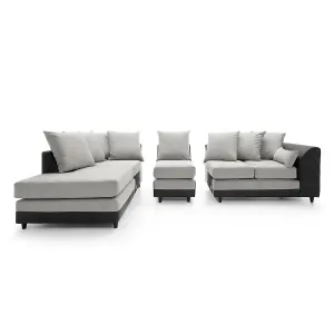 Dylan Large Corner Sofa Left Facing in Light Grey