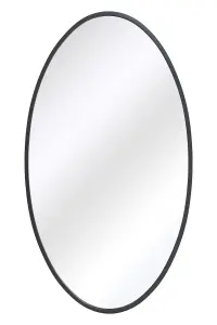 MirrorOutlet The Ovale Black Metal Framed Oval Garden Wall Mirror 200CM x 112CM