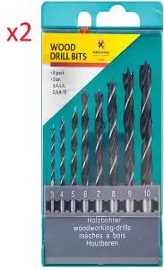 16Pc Wood Drill Bit Set Wall Masonry Masonary Brick With Case Tool Kit 3Mm To 10Mm