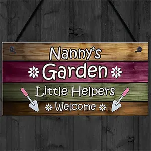 Red Ocean Garden Sign Hanging Wall Plaque Gift For Nan Nanny Summerhouse Sign Gift From Grandchildren