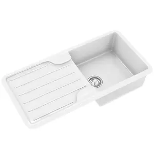 Liquida ELGS10WH 1.0 Bowl Comite Reversible Inset Gloss White Kitchen Sink