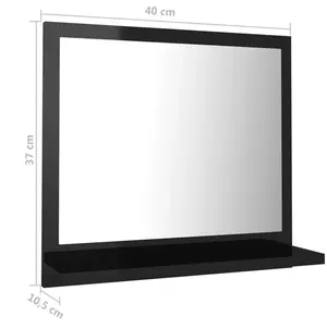 Dorlene Framed Wall Mounted Bathroom Mirror High Gloss Black / 40 cm