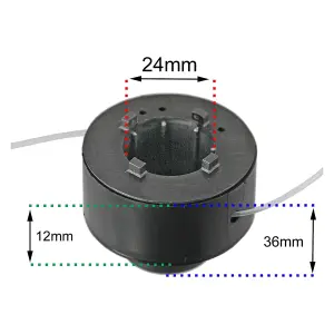 SPARES2GO 2m Dual Line & Spool compatible with Powerbase 250W (597645) Strimmer Trimmer (1.3mm)