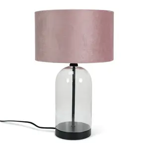 Glass Desk Lamp Black / Blush