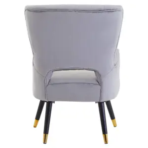 Interiors by Premier Grey Velvet Cut Out Back Chair, Sturdy Support Homebase Chair, Built to Last Velvet Desk Chair