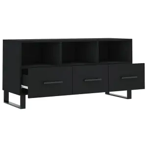 Berkfield TV Cabinet Black 102x36x50 cm Engineered Wood