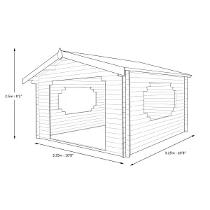 Shire Bere 11x11 ft Apex Wooden Cabin with Felt tile roof - Assembly service included