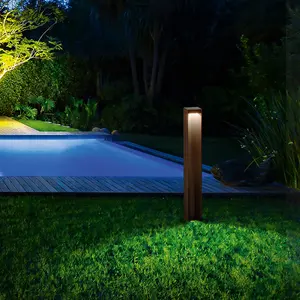 Luminosa KURT LED Outdoor Bollard Coffee, 3000K, IP54, Non-Dim