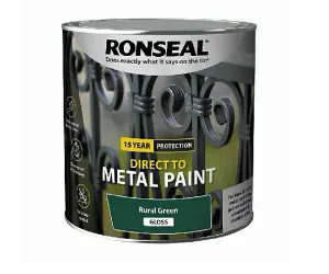 Ronseal 15 Year Direct To Metal Paint - Gloss - Rural Green - 2.5 Litre