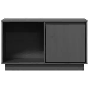 vidaXL TV Cabinet Grey 74x35x44 cm Solid Wood Pine