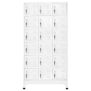 Berkfield Locker Cabinet with 18 Compartments Metal 90x40x180 cm