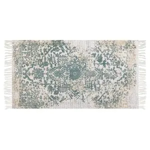 Vintage Area Rug 80 x 150 cm Beige and Green BOYALI