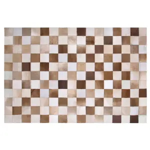 Cowhide Area Rug Brown and Beige 140 x 200 cm SOLMAZ