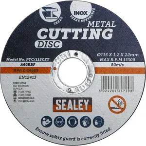 Heavy Duty 115mm Flat Metal Cutting Disc for Angle Grinders