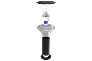 NexSun Multi Coloured Cylinder Solar Bollard Light - 5 Year Warranty