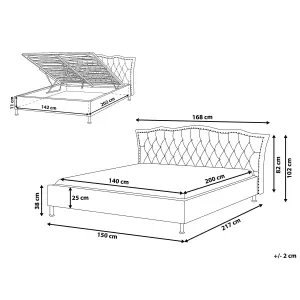 Faux Leather EU Double Size Ottoman Bed White METZ