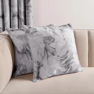 4 Pack Marble Matte Velvet Cushion Covers, Mono - 45 x 45cm