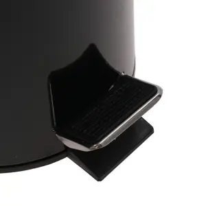 3L Waste Pedal Bin Black Kitchen Bathroom Office Metal House Rubbish Dustbin