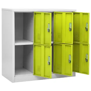 Berkfield Locker Cabinets 5 pcs Light Grey and Green 90x45x92.5 cm Steel