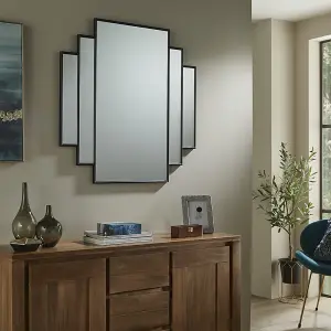 Wall Mirror Charleston Rectangular Shape with Black Frame- H 90cmxW 90cmxD 2cm for Hanging in Sideboard or Dressing table