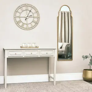 Melody Maison Tall Slim Gold Arch Wall Mirror 133cm x 38cm